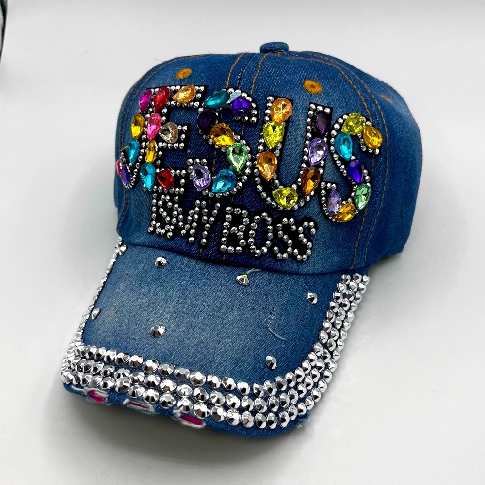 Divine Boss Bling:Baseball Cap, Jesus Guides Every Sparkle One Size fits all.